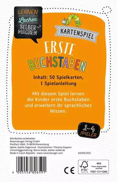 Lernen Lachen Selbermachen: Erste Buchstaben - Kartenspiel ab 5 Jahren