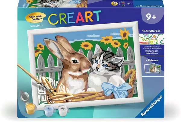 CreArt Putzige Freunde - Malen nach Zahlen für Kinder ab 9 Jahren