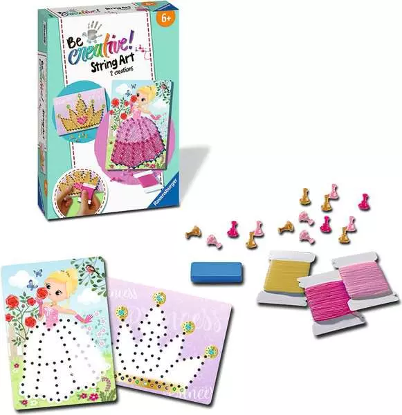 BeCreative Midi - String Art Prinzessin - Bastelset für Kinder ab 6 Jahren