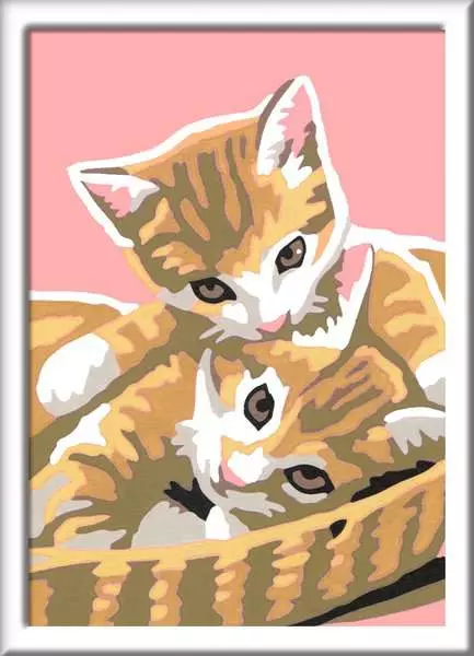 CreArt Katzenbabys - Malen nach Zahlen für Kinder ab 9 Jahren