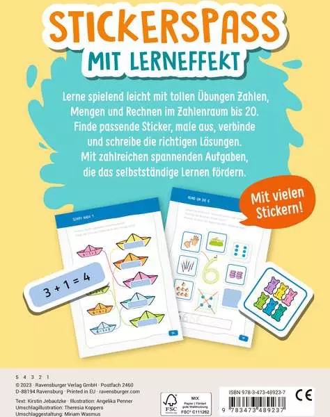 Mein Stickerrätselblock: Zahlen und Rechnen