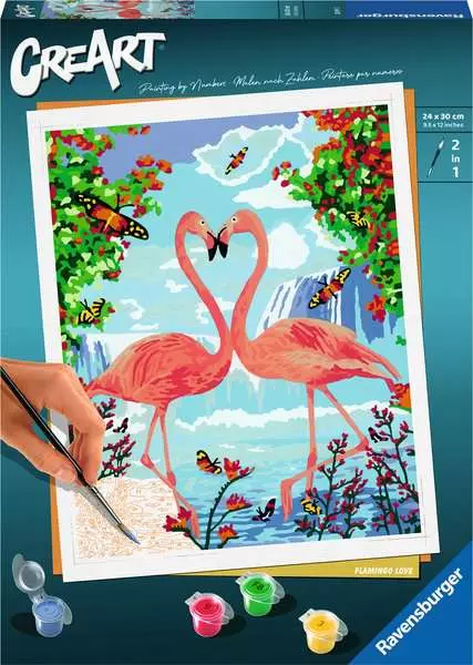 CreArt Flamingo Love - Malen nach Zahlen für Erwachsene
