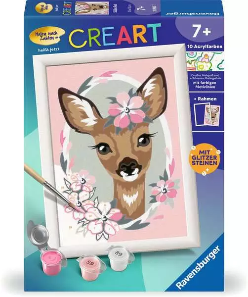 CreArt Süßes Reh - Malen nach Zahlen für Kinder ab 7 Jahren
