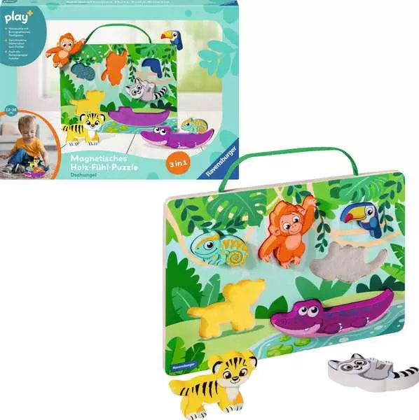 Ravensburger Magnetisches Holz-Fühl-Puzzle: Dschungel