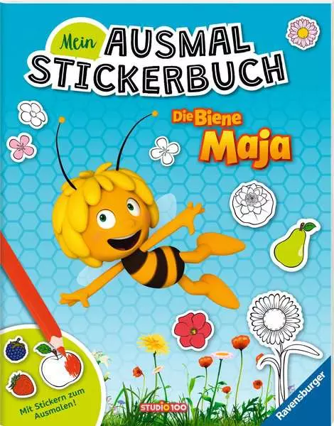 Mein Ausmalstickerbuch: Die Biene Maja