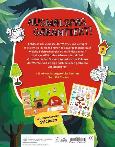 Mein Ausmalstickerbuch - Zwergenhaus