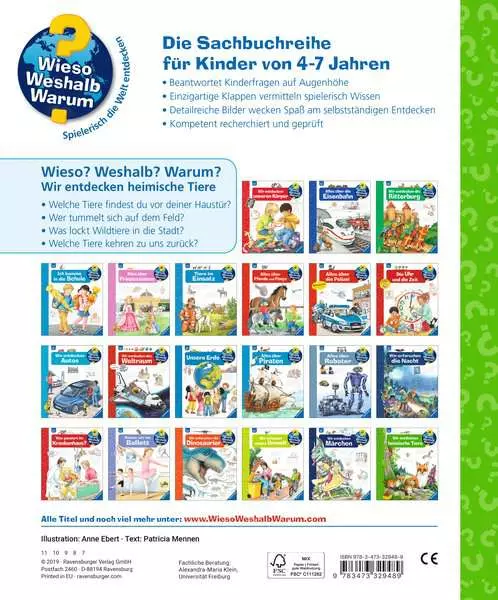 Ravensburger Wieso? Weshalb? Warum?. Band 71 - Wir entdecken heimische Tiere