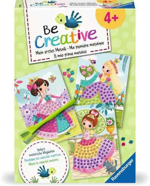 BeCreative Midi - Bastelset DIY Mosaik Prinzessinnen - Bastelset für Kinder ab 4 Jahren