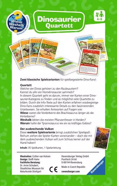 Wieso? Weshalb? Warum? Dinosaurier Quartett - Reisespiel ab 4 Jahren
