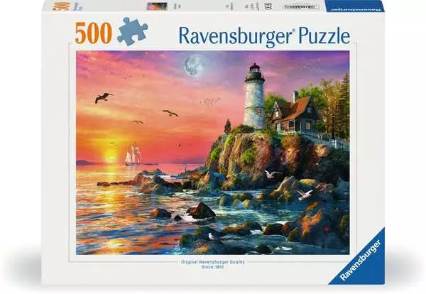 Puzzle 500 Teile - Leuchtturm am Abend
