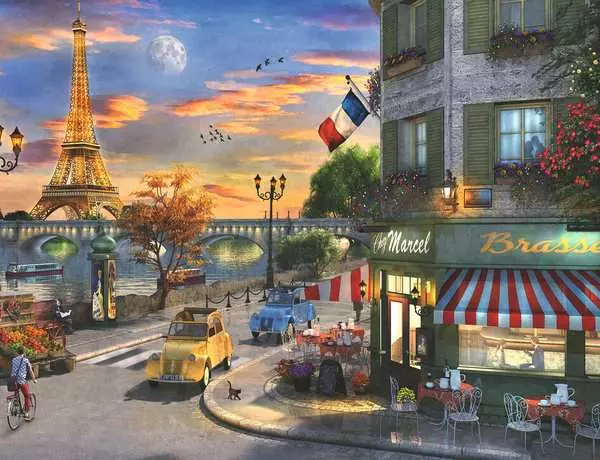 Puzzle 2000 Teile - Romantische Abendstunde in Paris