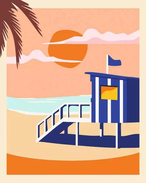 CreArt Strandhaus - Malen nach Zahlen für Erwachsene