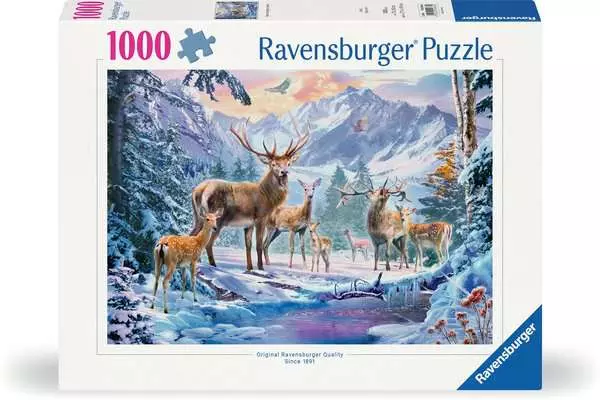 Puzzle 1000 Teile - Rehe und Hirsche im Winter