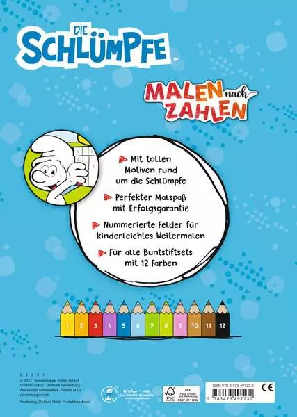Die Schlümpfe - Malen nach Zahlen ab 5