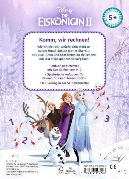 Disney Die Eiskönigin 2 - Mein Vorschulblock: Zählen und Rechnen