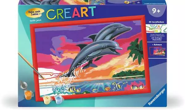 CreArt Welt der Delfine - Malen nach Zahlen für Kinder ab 9 Jahren