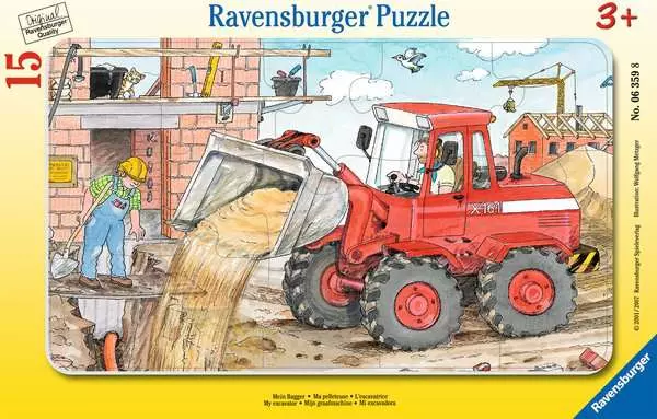Kinderpuzzle ab 3 Jahren - Mein Bagger - 15 Teile