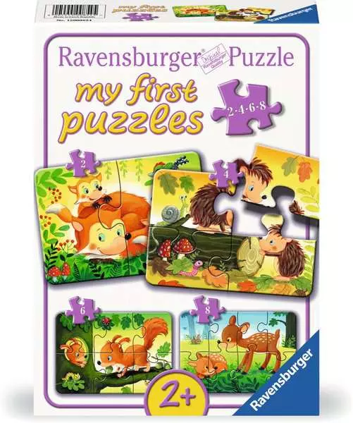 Kinderpuzzle ab 2 Jahren - Kleine Tierfamilien - 2 + 4 + 6 + 8 Teile