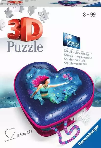 3D Puzzle Herzschatulle Bezaubernde Meerjungfrauen