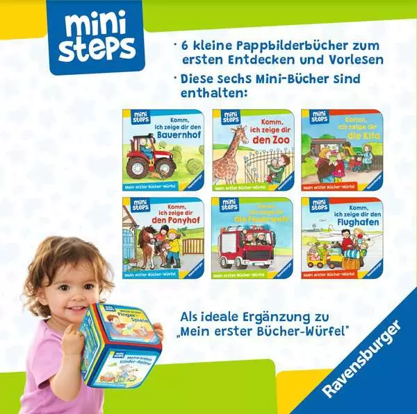 ministeps: Mein erster Bücher-Würfel: Kita. Zoo und Feuerwehr (Bücher-Set)