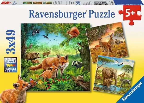 Kinderpuzzle ab 5 Jahren - Tiere der Erde - 49 Teile