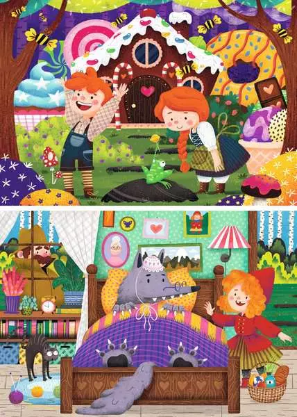 Kinderpuzzle ab 3 Jahren - Märchenhafte Geschichten - 12 Teile