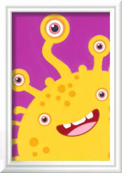 CreArt Gelbes Monster - Malen nach Zahlen für Kinder ab 7 Jahren