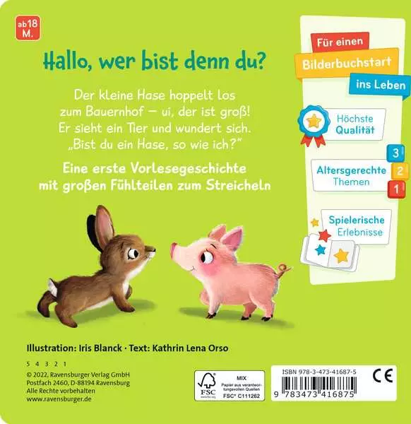 Mein erstes Vorlese-Fühlbuch - Bist du ein Hase?