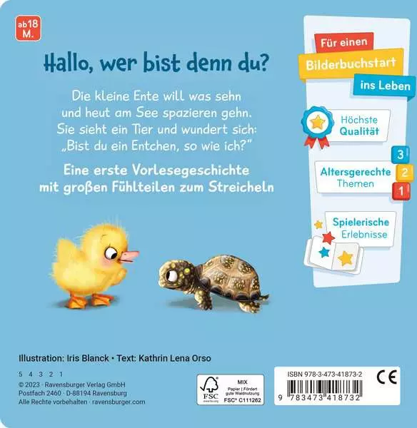 Mein erstes Vorlese-Fühlbuch - Bist du eine Ente?