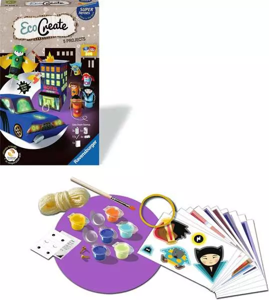 EcoCreate Mini - Superhelden - Bastelset für Kinder ab 6 Jahren
