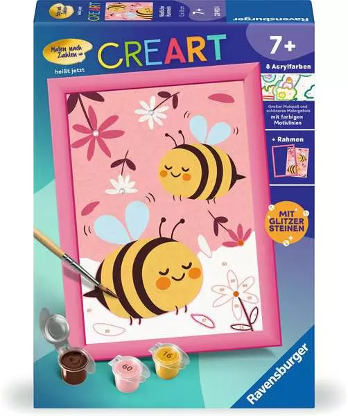 CreArt Niedliche Hummeln - Malen nach Zahlen für Kinder ab 7 Jahren