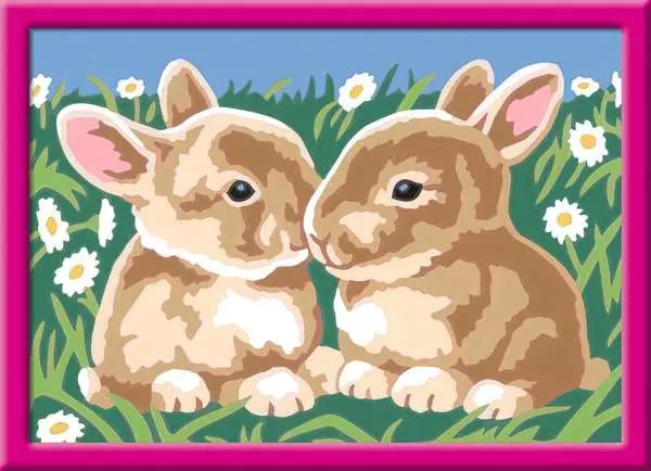 CreArt Niedliche Häschen - Malen nach Zahlen für Kinder ab 7 Jahren