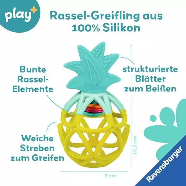 Rassel-Greifling: Ananas - Babyspielzeug ab 0 Monaten