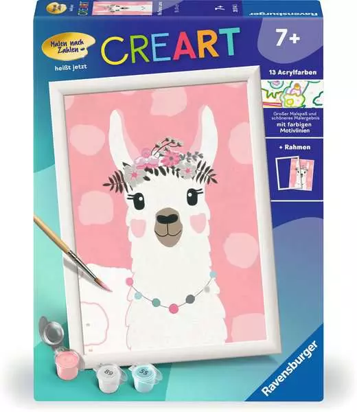 CreArt No Drama Lama - Malen nach Zahlen für Kinder ab 7 Jahren