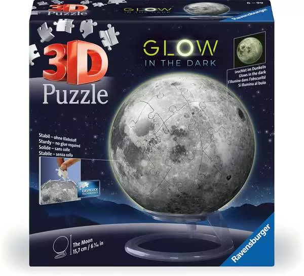 3D Puzzle Ball Puzzle-Ball Der Mond - Glow-in-the-Dark