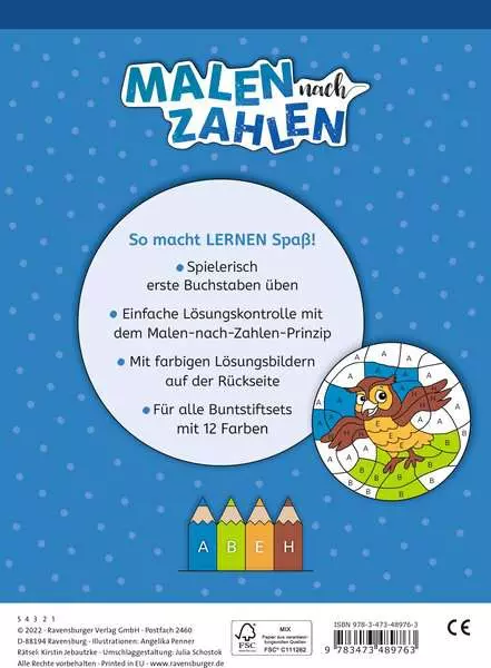 Malen nach Zahlen - Vorschule: Erste Buchstaben