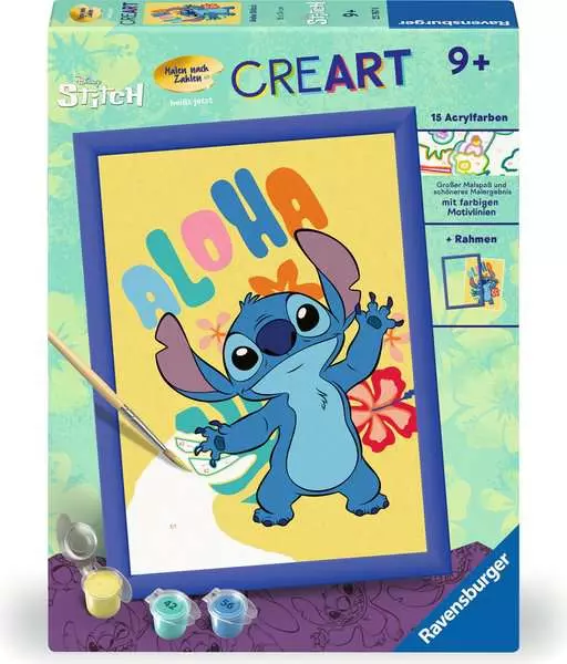 CreArt Aloha Stitch - Malen nach Zahlen für Kinder ab 9 Jahren