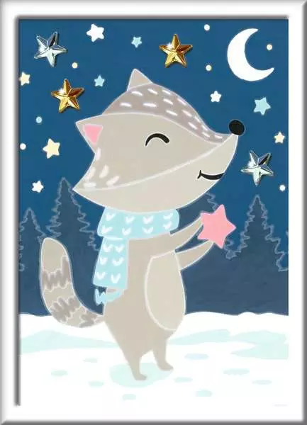 CreArt Gute Nacht. kleiner Dachs! - Malen nach Zahlen für Kinder ab 7 Jahren