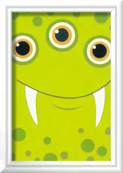 CreArt Grünes Monster - Malen nach Zahlen für Kinder ab 7 Jahren