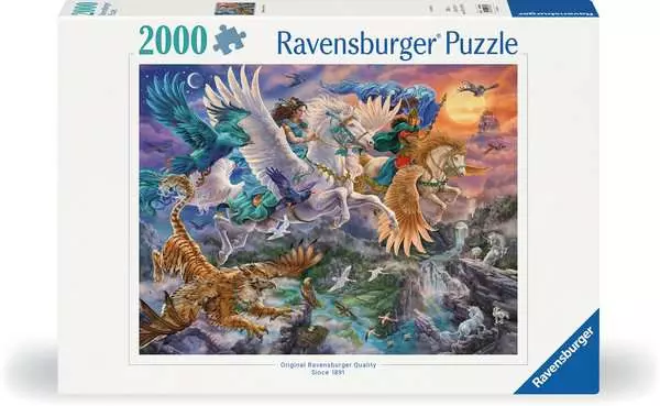 Puzzle 2000 Teile - Auf dem Pegasus durch die Lüfte