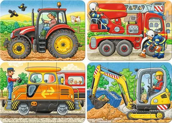 Kinderpuzzle ab 2 Jahren - Bei der Arbeit - 2 + 4 + 6 + 8 Teile