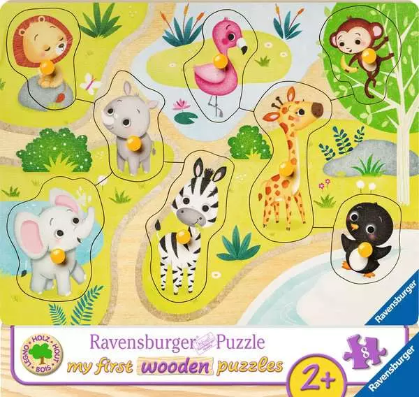 Kinderpuzzle ab 2 Jahren - Unterwegs im Zoo - 8 Teile