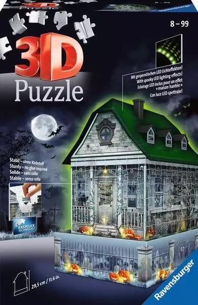 3D Puzzle Gruselhaus bei Nacht