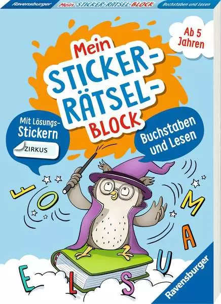 Mein Stickerrätselblock: Buchstaben und Lesen