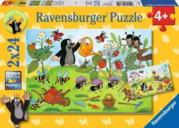 Kinderpuzzle ab 4 Jahren - Der Maulwurf im Garten - 24 Teile