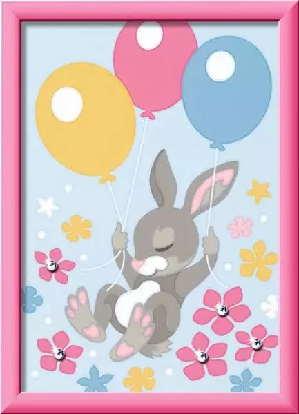 CreArt Fliegendes Häschen - Malen nach Zahlen für Kinder ab 7 Jahren