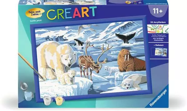 CreArt Tiere der Arktis - Malen nach Zahlen für Kinder ab 11 Jahren