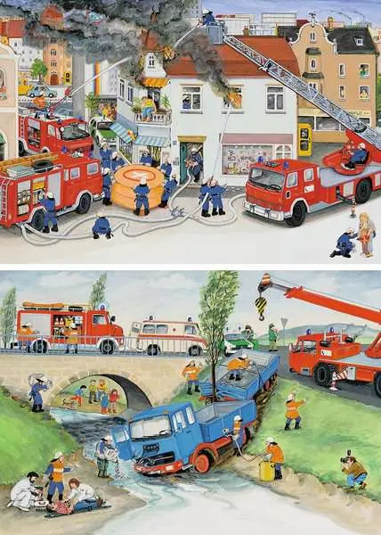 Kinderpuzzle ab 4 Jahren - Bei der Feuerwehr - 24 Teile