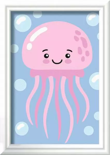 CreArt Fröhliche Qualle - Malen nach Zahlen für Kinder ab 7 Jahren