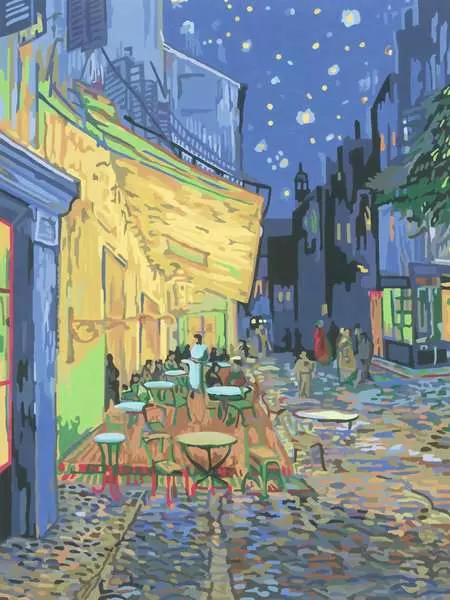CreArt Caféterrasse am Abend (Van Gogh) - Malen nach Zahlen für Erwachsene